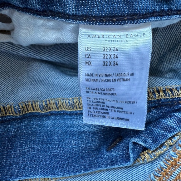 American Eagle Jeans Mens 32x34 Blue Medium Wash Ne(x)t Level AirFlex Slim - Picture 4 of 13